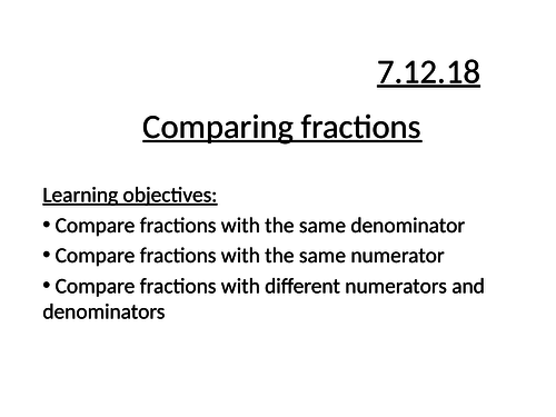 Comparing fractions by num or denom | Teaching Resources