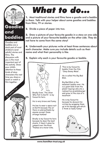 Goodies and Baddies - English Homework - LKS2