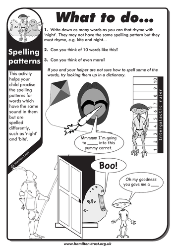 Spelling patterns - English Homework - LKS2