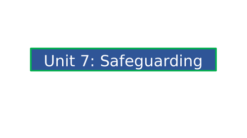 Unit 7 Cambridge Technical Health and Social Care Level 3 | Teaching ...