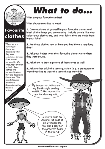Favourite clothes - English Homework - LKS2
