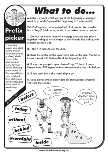 Prefix picker - English Homework - LKS2