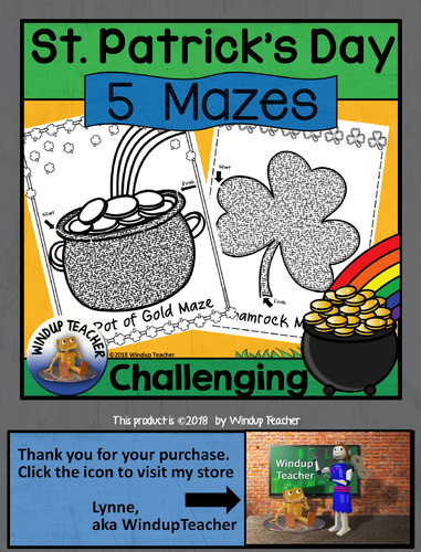 St. Patrick's Day Mazes | Challenging | Teaching Resources