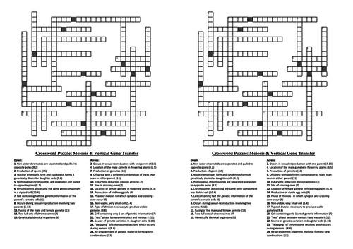 Inherited Change Crosswords (A-level Biology)