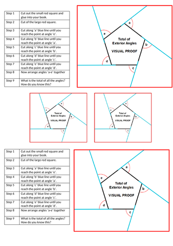 Visual Proof Sum Of Exterior Angles Teaching Resources 5146