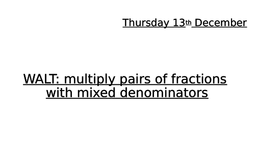Year 6 Maths: Multiply fractions