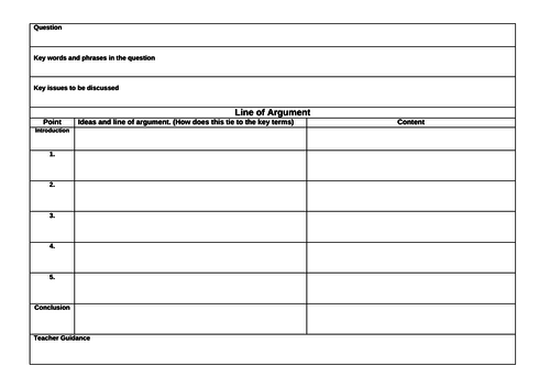 Planning sheet | Teaching Resources