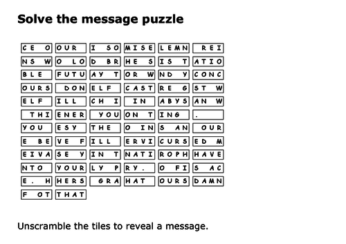 Solve the message puzzle about Hitler as Chancellor