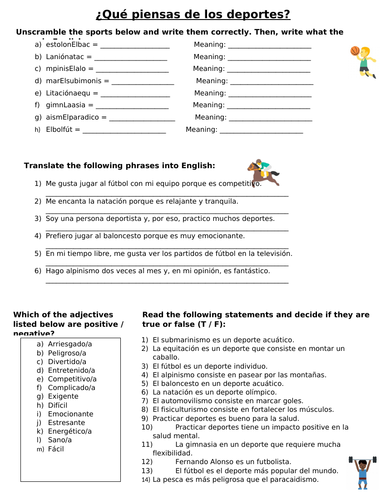Gcse Sports Ideal Cover Work Teaching Resources