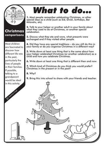 Christmas comparisons - English Homework - LKS2