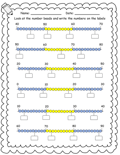 Year 1/2/3 KS1 KS2 Differentiated Number beads worksheets | Teaching ...