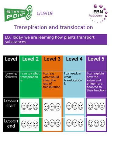 9-1 Edexcel Transpiration and water transport