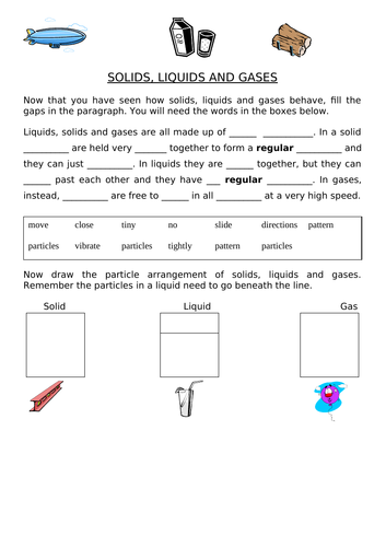 Properties of solids liquids and gases | Teaching Resources