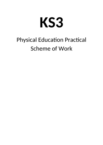 KS3 Scheme of Work Physical Education | Teaching Resources