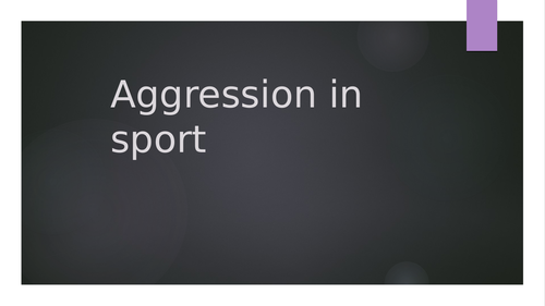 Aggression in Sport OCR 2016 Specification A level