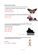 Wave speed equation worksheet | Teaching Resources