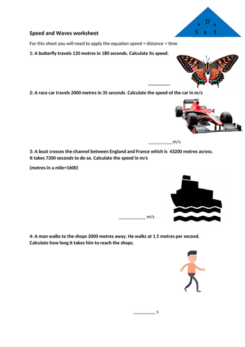 NEED FOR SPEED Worksheet