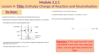 enthalpy change of reaction definition ocr a level