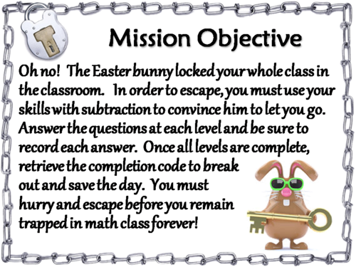 Double Digit Subtraction With and Without Regrouping: Easter Escape ...