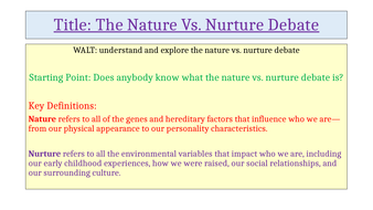 blood brothers nature vs nurture essay