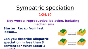 Speciation- allopatric and sympatric | Teaching Resources