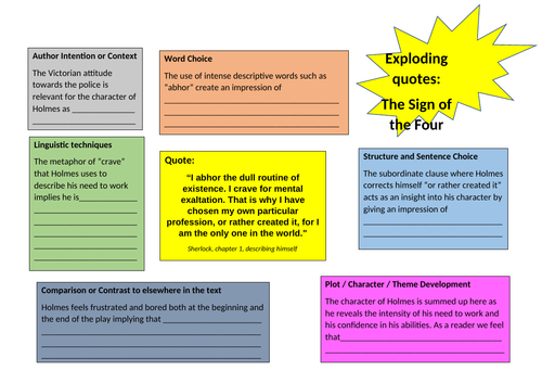 The Sign of the Four Revision Pack | Teaching Resources