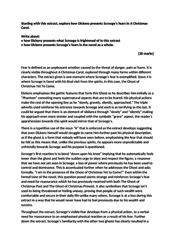 A Christmas Carol Grade 9 example  Teaching Resources