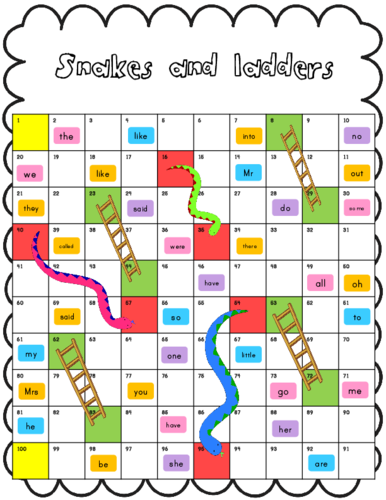 Snakes and Ladders - Tricky words or normal | Teaching Resources