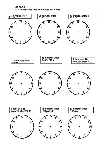 Year 3 adding minutes and telling time worksheet teaching resources
