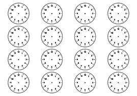 blank clock face worksheet megapack teaching resources