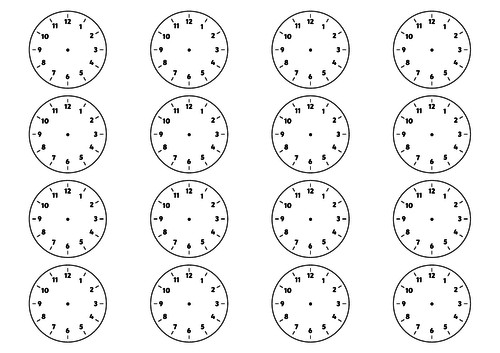 blank clock face worksheet printable