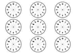 blank clock face worksheet megapack teaching resources