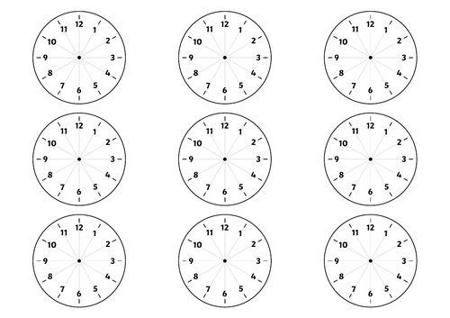 Blank Clock Face Worksheet Megapack | Teaching Resources