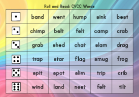 RWI Set 2 sound and CVCC Roll and read game board | Teaching Resources