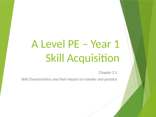 AQA A Level PE Skill, Skill Continuums & Transfer