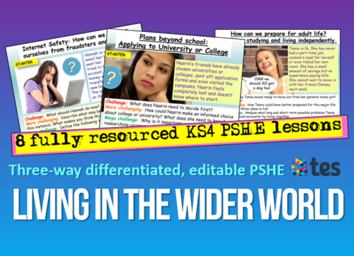 Living in The Wider World PSHE KS4 | Teaching Resources