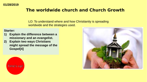 AQA GCSE RE RS - Christianity Practices - L7 Growth of the worldwide Church