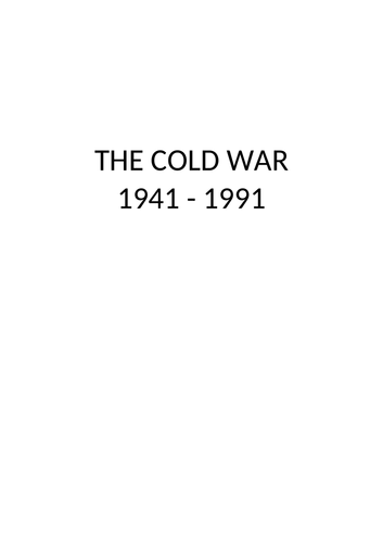 Edexcel GCSE 9-1: History Superpower Relations and the Cold War ...