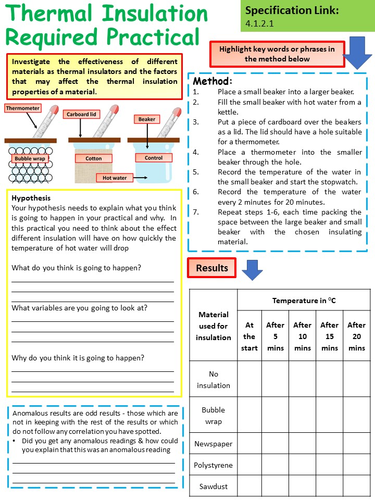 AQA 1-9 GCSE Physics (Science) Required Practical's Work Booklet ...