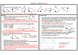 Trigonometry SOHCAHTOA Problem Solving Mastery Worksheet Teaching