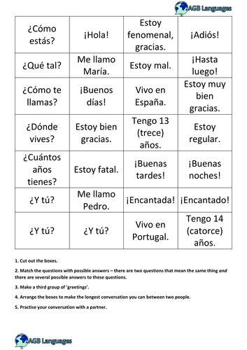 Spanish Greetings and Introductions | Teaching Resources