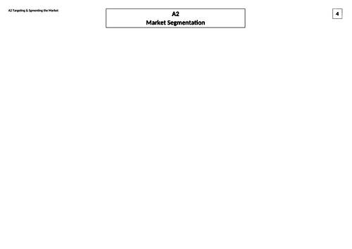 BTEC Tech Award in Enterprise (Business) - A2 Market Segmentation ...