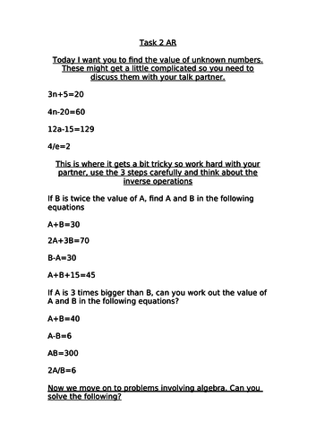 White Rose Year 6 Algebra Spring block 3