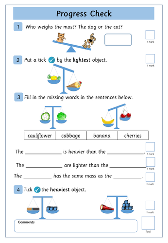 Weight and Mass - Year 1 - White Rose Maths | Teaching Resources