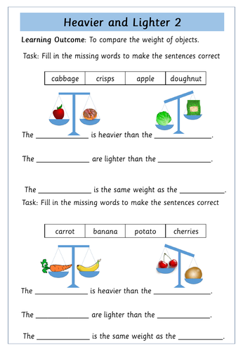 Weight and Mass - Year 1 - White Rose Maths | Teaching Resources