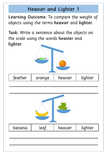 Weight and Mass - Year 1 - White Rose Maths | Teaching Resources