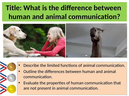 Differences in Human and Animal Communication - Language, Thought & Com.  AQA GCSE PSYCHOLOGY (9-1) | Teaching Resources