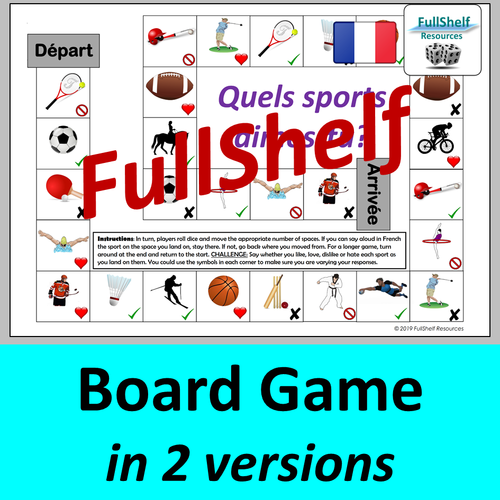 Le Sport (Sports in French) Games Teaching Resources