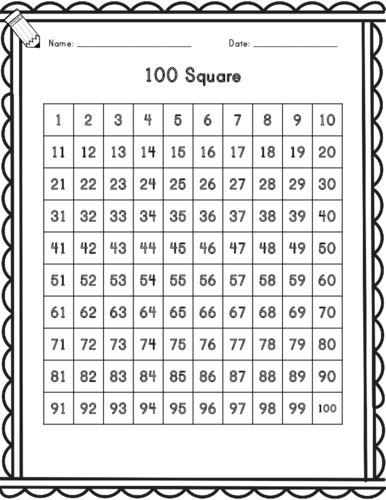 100 Square with different borders | Teaching Resources