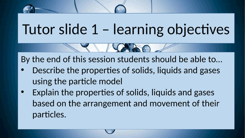 States of Matter Activate 1 KS3 year 7 suitable for non-specialists